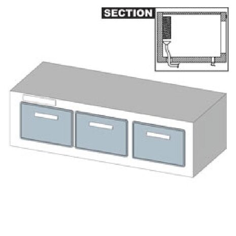 Diamond Reserve vitrinetoonbank, statische koeling, 3 grote laden, met groep | RS316 Diamond Reserve vitrinetoonbank, statische koeling, 3 grote laden, met groep | RS316