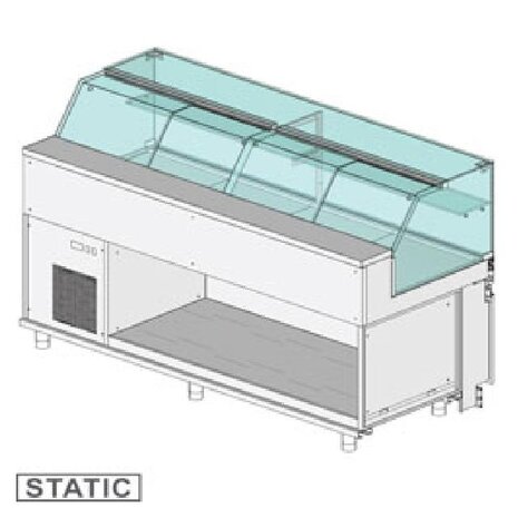 Diamond Gekoelde uitstaltoonbank en & gn, lage ruit , statisch, zonder reserve | SB21X Diamond Gekoelde uitstaltoonbank en & gn, lage ruit , statisch, zonder reserve | SB21X