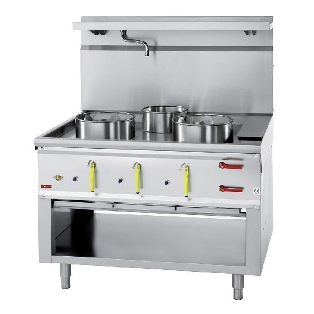 Diamond Wok-fornuis 3 branders met watergordijn | CHINA/3L Diamond Wok-fornuis 3 branders met watergordijn | CHINA/3L