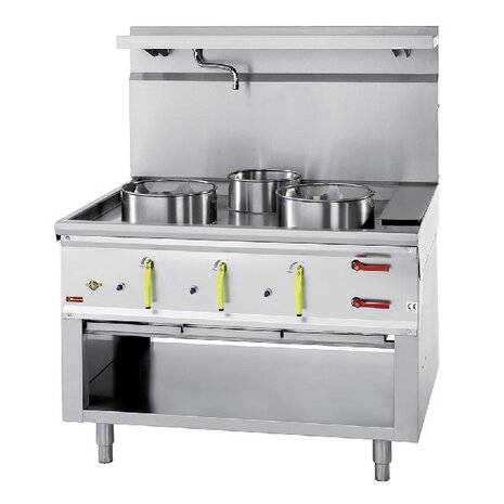 Diamond Wok-fornuis 3 branders met watergordijn | CHINA/3L Diamond Wok-fornuis 3 branders met watergordijn | CHINA/3L