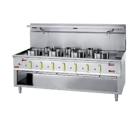 Diamond Wok-fornuis 7 branders met watergordijn Diamond Wok-fornuis 7 branders met watergordijn