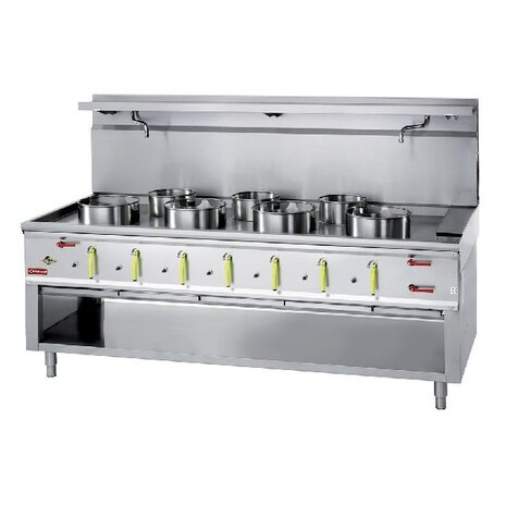 Diamond Wok-fornuis 7 branders met watergordijn | CHINA/7L Diamond Wok-fornuis 7 branders met watergordijn | CHINA/7L