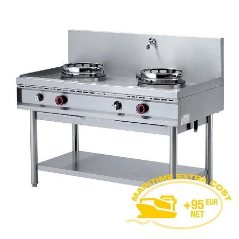 Diamond Wok-gasfornuis, 2 vuren (2x 13 kw) | WGL2-13 Diamond Wok-gasfornuis, 2 vuren (2x 13 kw) | WGL2-13