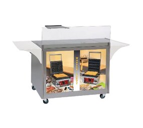 Diamond Mobiel r.v.s. meubel voor wafels, set van 4 wielen Diamond Mobiel r.v.s. meubel voor wafels, set van 4 wielen