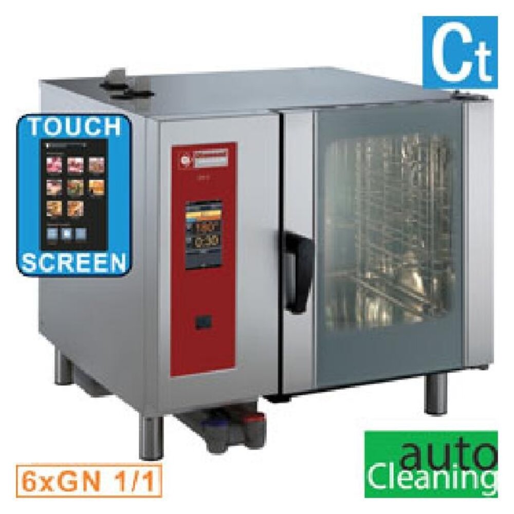 Diamond Gasoven,  touch directe stoom en convectie, 6x gn 1 1+cleaning | SDGT/6-CL