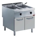 Diamond Elektrische friteuse 2 kuipen  y  15 lit., buitenkant branders, op meubel