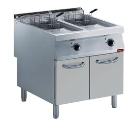 Diamond Elektrische friteuse 2 kuipen  y  15 lit., buitenkant branders, op meubel