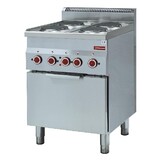 Diamond Fornuis 4 kookplaten en elektrische convectie-oven gn 2 3