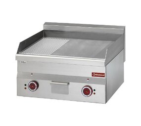 Diamond Elektrische braadplaat, 1 2 geribd en 1 2 vlak  chroom  -top-