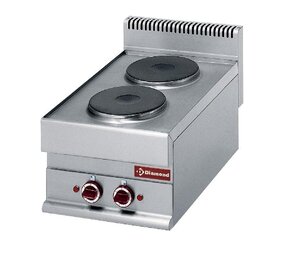Diamond Elektrisch fornuis 2 ronde kookplaten -top-