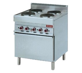 Diamond Elektrisch fornuis met 4 ronde kookplaten met convectie-oven gn 1 1