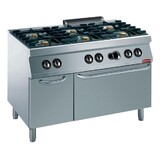 Diamond Fornuis 6 vuren, gasoven  gn 2 1, neutrale kast