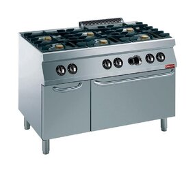 Diamond Fornuis 6 vuren, gasoven gn 2 1, neutrale kast Diamond Fornuis 6 vuren, gasoven gn 2 1, neutrale kast