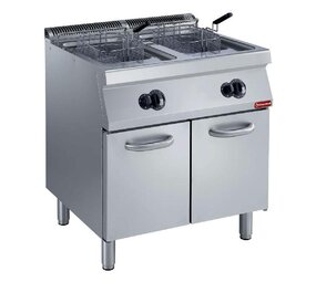 Diamond Gasfriteuse, kuip in  y   2x 15 liter, buitenkant branders, op kast