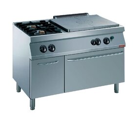 Diamond Fornuis 2 vuren, 1 doorkookplaat, gasoven gn 2 1, neutrale kast