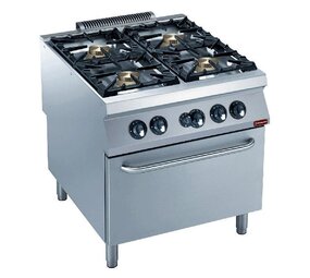 Diamond Gasfornuis 4 branders, gasoven gn 2 1  powerful