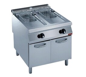 Diamond Gasfriteuse 2 kuipen y 15 liter, buitenkant branders, op meubel Diamond Gasfriteuse 2 kuipen y 15 liter, buitenkant branders, op meubel