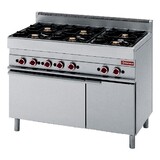 Diamond Fornuis met 6 gasbranders op gasoven en neutrale kast