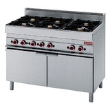 Diamond Gasfornuis 6 branders, maxi gasoven 2 klapdeuren