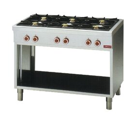 Diamond Gasfornuis met 6 branders, op open kast