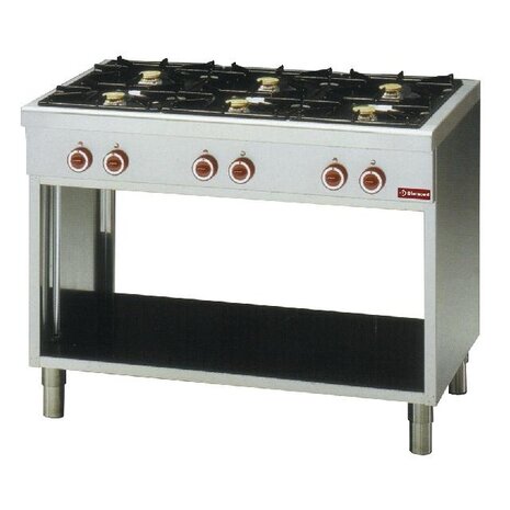 Diamond Gasfornuis met 6 branders, op open kast | G65/6BP11-EC Diamond Gasfornuis met 6 branders, op open kast | G65/6BP11-EC