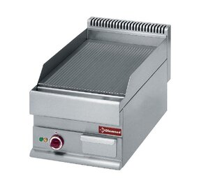 Diamond Braadplaat op gas met geribde plaat -top-