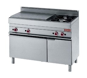 Diamond Fornuis, doorkookplaat, 2 gasbranders, gasoven, neutrale kast