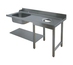 Diamond Inlooptafel met voorwaskuip  rechts