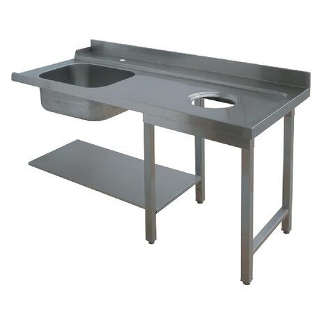 Diamond Inlooptafel met voorwaskuip  rechts | DTVO-12