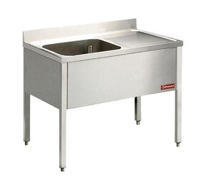 Diamond Spoeltafel met 1 kuip, 1 rechts druipvlak, met onderstel Diamond Spoeltafel met 1 kuip, 1 rechts druipvlak, met onderstel