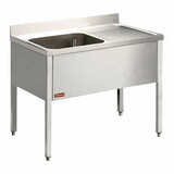 Diamond Spoeltafel met 1 kuip, 1 rechts druipvlak, met onderstel