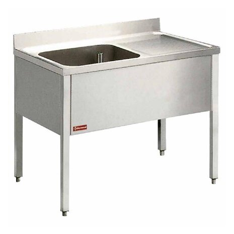 Diamond Spoeltafel met 1 kuip, 1 rechts druipvlak, met onderstel | L1410D-KD Diamond Spoeltafel met 1 kuip, 1 rechts druipvlak, met onderstel | L1410D-KD