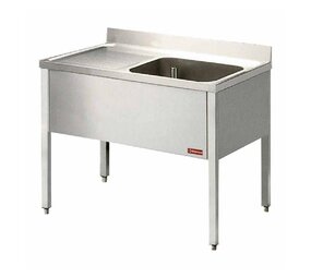 Diamond Spoeltafel met 1 kuip, 1 links druipvlak, met onderstel Diamond Spoeltafel met 1 kuip, 1 links druipvlak, met onderstel