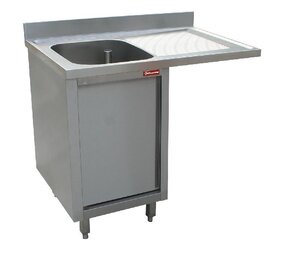 Diamond Spoeltafel met 1 kuip, druipvlak rechts, op kast met 1 draaideur en ruimte voor vaatwas Diamond Spoeltafel met 1 kuip, druipvlak rechts, op kast met 1 draaideur en ruimte voor vaatwas