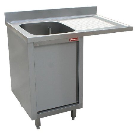 Diamond Spoeltafel met 1 kuip, druipvlak rechts, op kast met 1 draaideur en ruimte voor vaatwas | L1411VD-AS Diamond Spoeltafel met 1 kuip, druipvlak rechts, op kast met 1 draaideur en ruimte voor vaatwas | L1411VD-AS