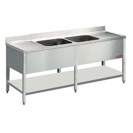 Diamond Spoeltafel met 2 kuipen en 2 druipvlakken | L2221 Diamond Spoeltafel met 2 kuipen en 2 druipvlakken | L2221