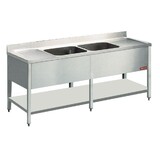 Diamond Spoeltafel met 2 kuipen en 2 druipvlakken