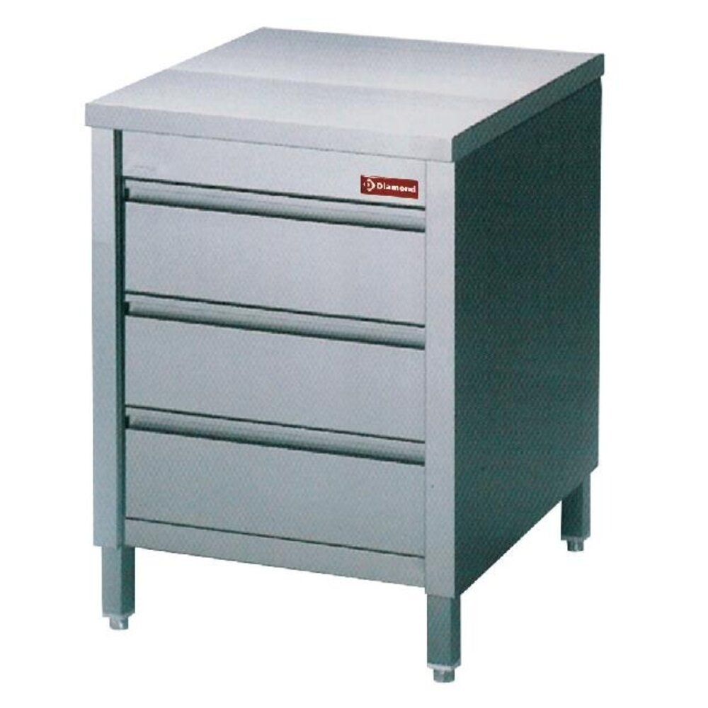 Diamond Werktafelkast met 3 laden gn1 1 | TACS67/B Diamond Werktafelkast met 3 laden gn1 1 | TACS67/B