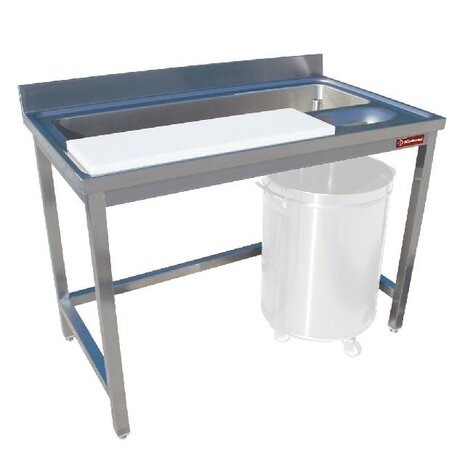 Diamond Voorbereidingstafel en wassen van groenten, wand | TPL1270A Diamond Voorbereidingstafel en wassen van groenten, wand | TPL1270A