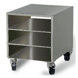 Diamond R.v.s. steun kast voor vacuummachine, op wielen, verwijderbaar