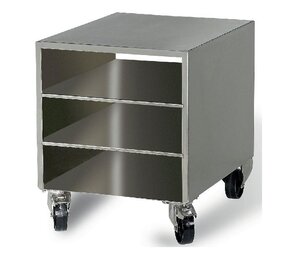 Diamond R.v.s. steun kast voor vacuummachine, op wielen, verwijderbaar