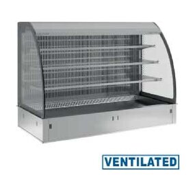 Diamond Muurmodel met topelement en open uitstalvitrine 3 niveau s (met gordijn), gekoeld, geventileerd, 5x gn 1 1 (zonder waterdicht eenheid)