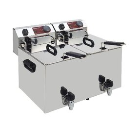 Diamond Elektrische friteuse tafelmodel 2x 10 liter + aftapkraan