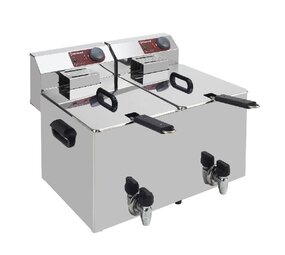 Diamond Elektrische friteuse tafelmodel 2x 8 liter + aftapkraan
