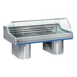 Diamond Gekoelde vitrine toonbank met gebogen ruit, op sokkels Diamond Gekoelde vitrine toonbank met gebogen ruit, op sokkels