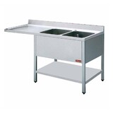 Diamond Spoeltafel met 2 kuipen  en 1 druipvlak