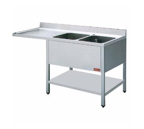 Diamond Spoeltafel met 2 kuipen  en 1 druipvlak