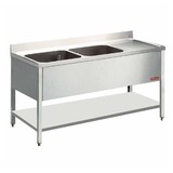 Diamond Spoeltafel met 2 kuipen  en 1 druipvlak