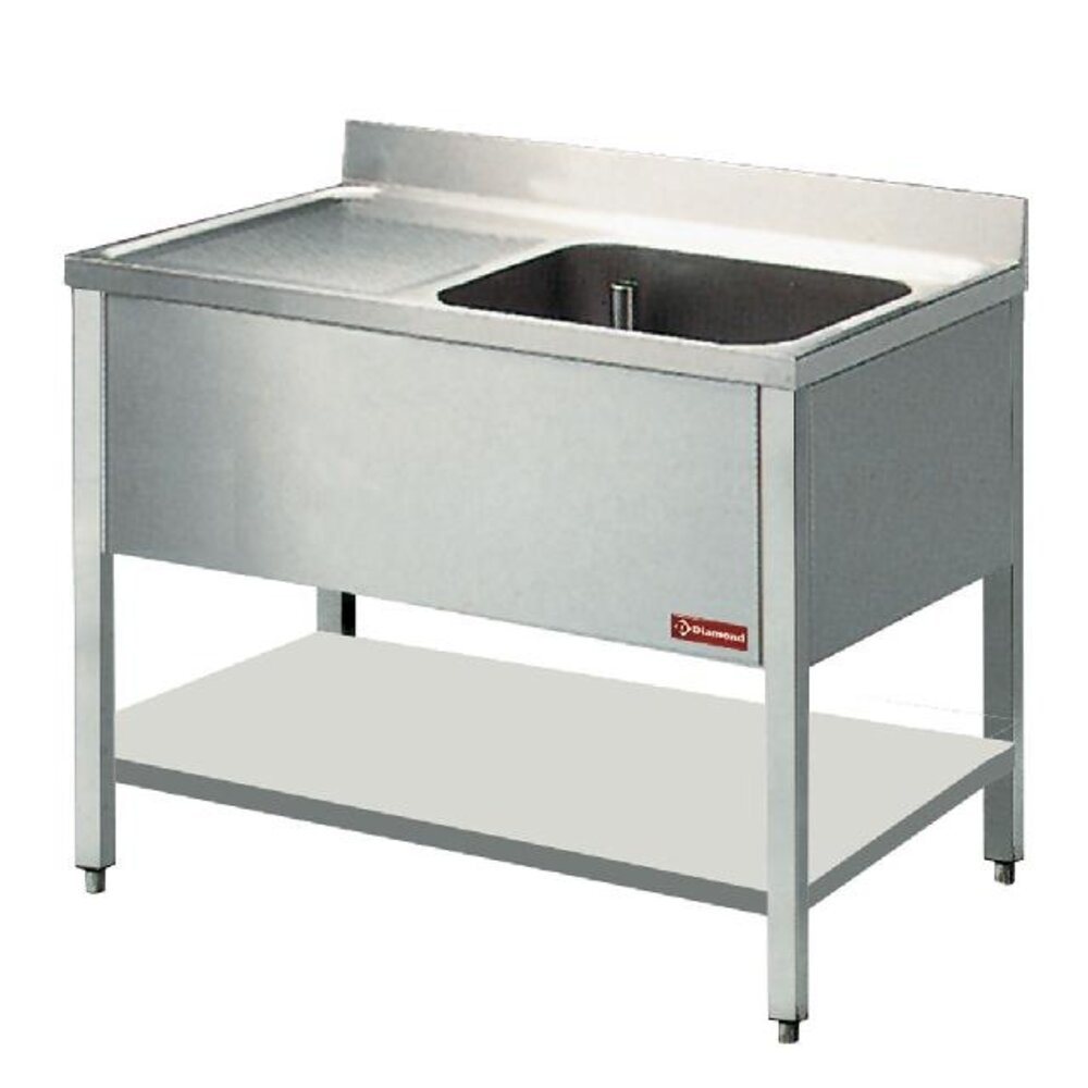 Diamond Spoeltafel met 1 kuip en 1 druipvlak | L1211S/6