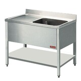 Diamond Spoeltafel met 1 kuip en 1 druipvlak